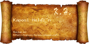 Kaposi Helén névjegykártya